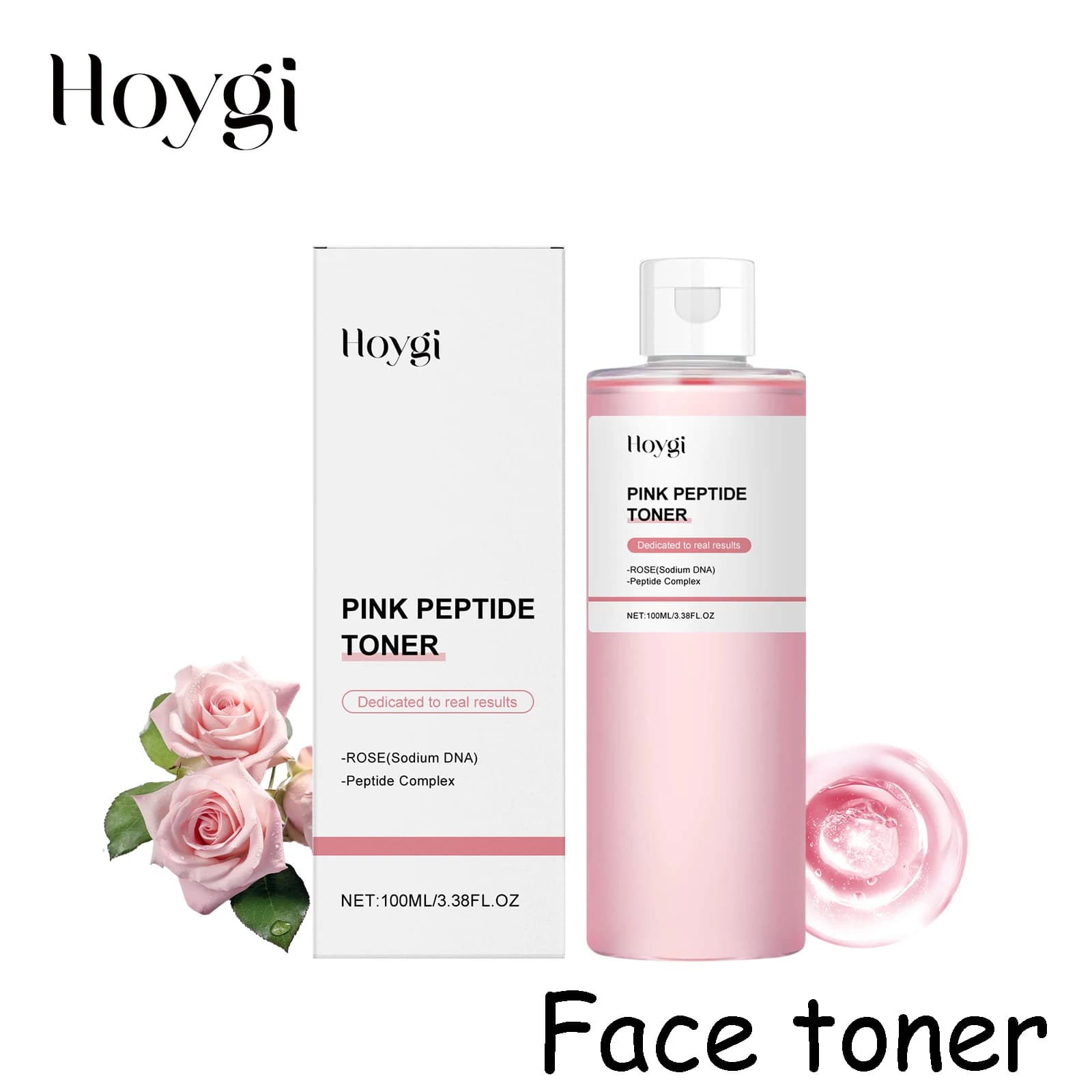 Hoygi Tonico viso rosa rosa Idratante quotidiano Ridurre i pori Nutriente Sollievo Prurito a secco Migliora la struttura della pelle Tonico viso