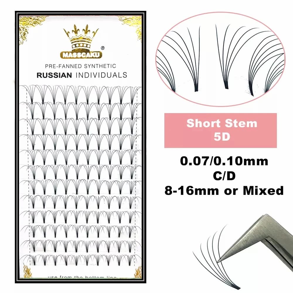 MASSCAKU Premade Russian Volume Stelo Corto Extensions Eyelashes 3D 4D 5D 6D 10D 20D Faux Visone Eyelashes Wholesale