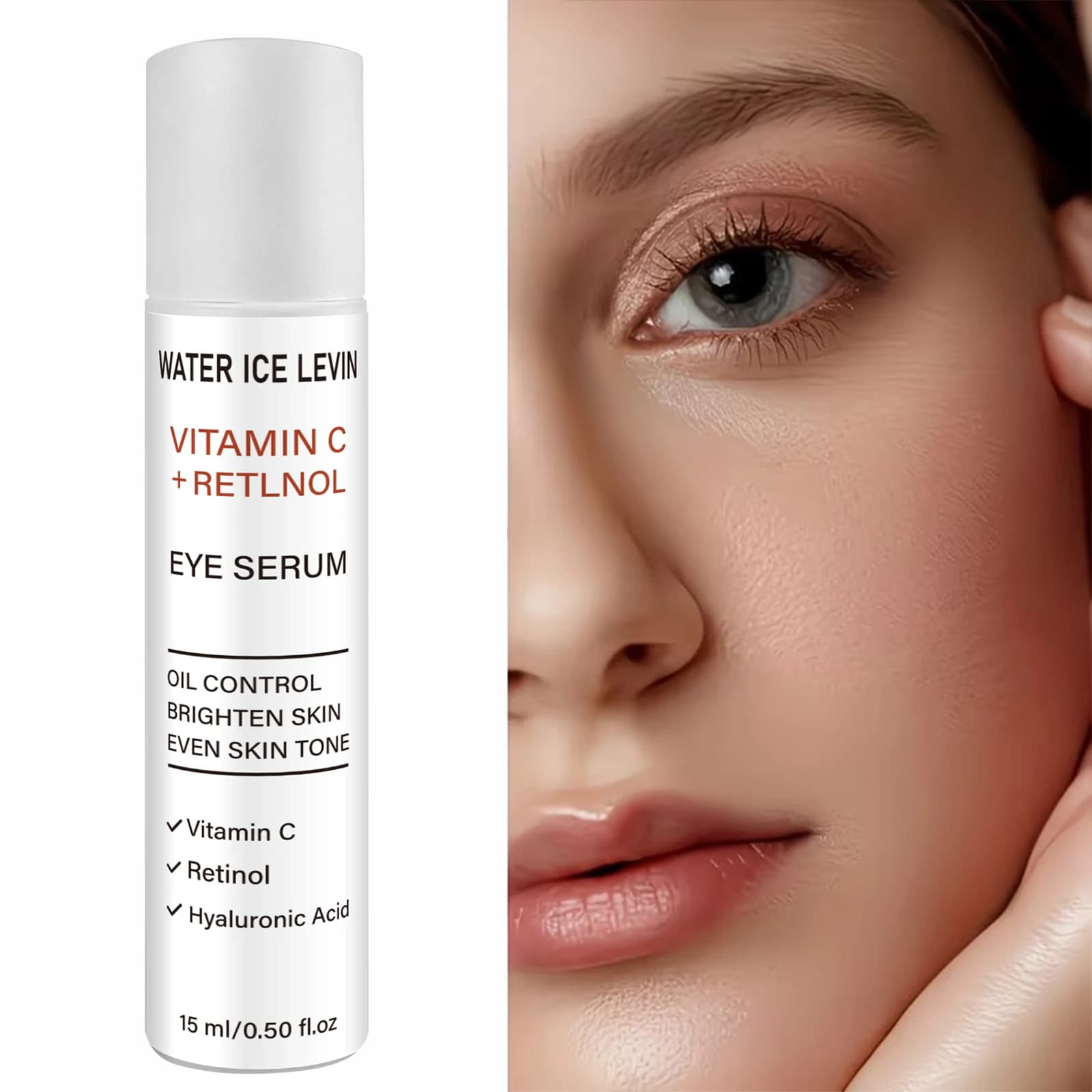 Water Ice Levin Vitamin C Retinol Eye Serum Hyaluronic Acid Moisturizing Brightening Even Skin Tone Care 15ml