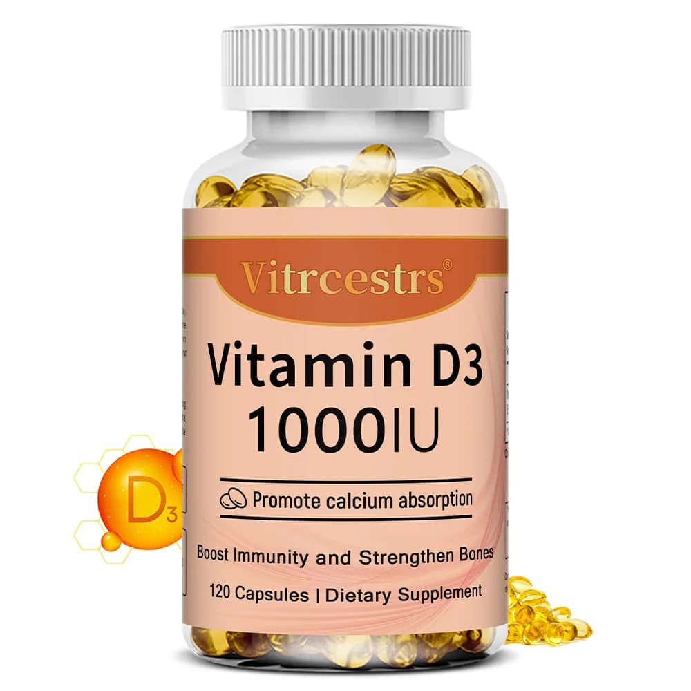 Vitamina D3 1000 UI, Integratore Alimentare per il Supporto di Ossa, Denti, Muscoli e Sistema Immunitario, Salute del Sistema Nervoso