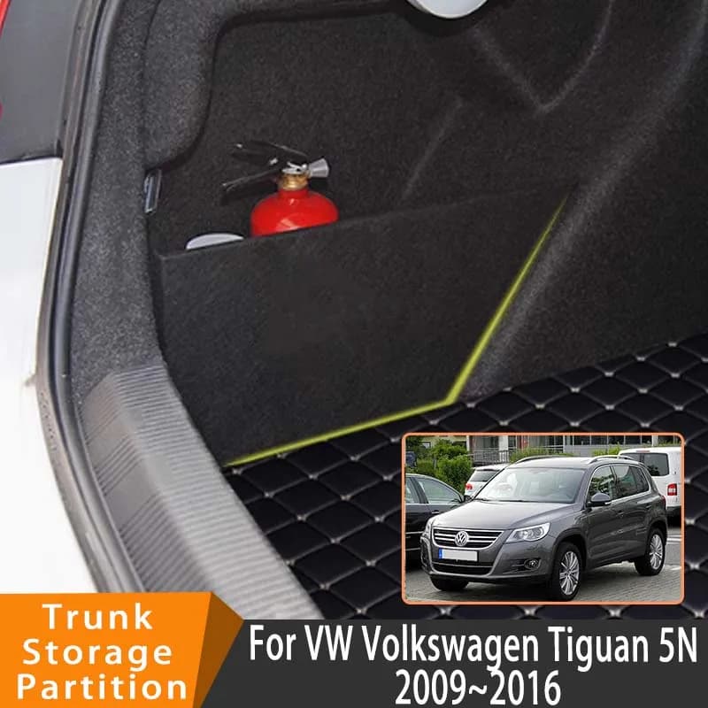 Accessori Auto Per VW Volkswagen Tiguan 5N 2009 ~ 2016 2010 Auto Organizer Tronco Parizione Laterale Tronco Interno Scatola di Immagazzinaggio parti
