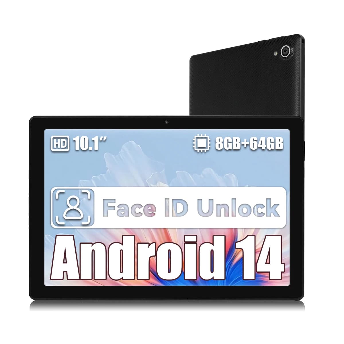 Android 14 8 GB di RAM + 64 GB di ROM (Espandere a 1 TB) Tablet Octa-Core da 10 pollici con Bluetooth 5.3 WiFi 6 Widevine L1 Doppia fotocamera 5 MP + 8 MP