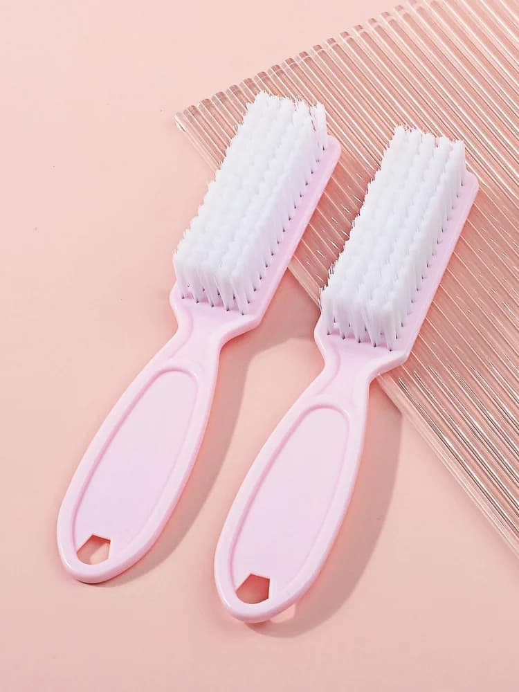 1/2/4/10Pcs Color Nail Brush Cleaning Brush Plastic Handle Grip Multifunctional Brush Clean Scrubbing Pedicure For Toes Manicure