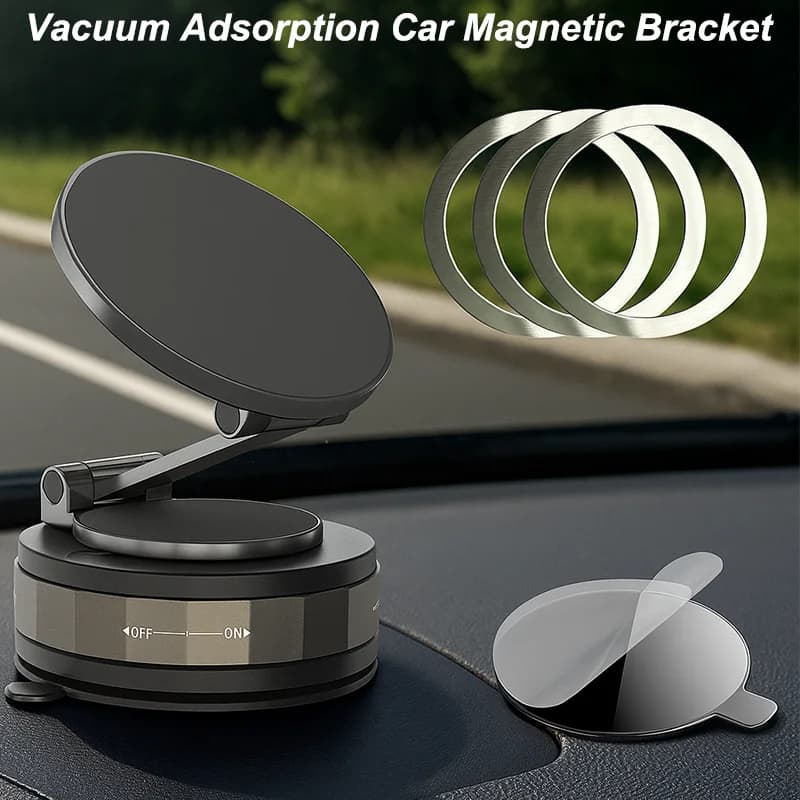 Aggiornato 360 ° Supporto magnetico per telefono da auto sottovuoto con ventosa, supporto universale per telefono per iPhone Samsung Xiaomi tutti i telefoni