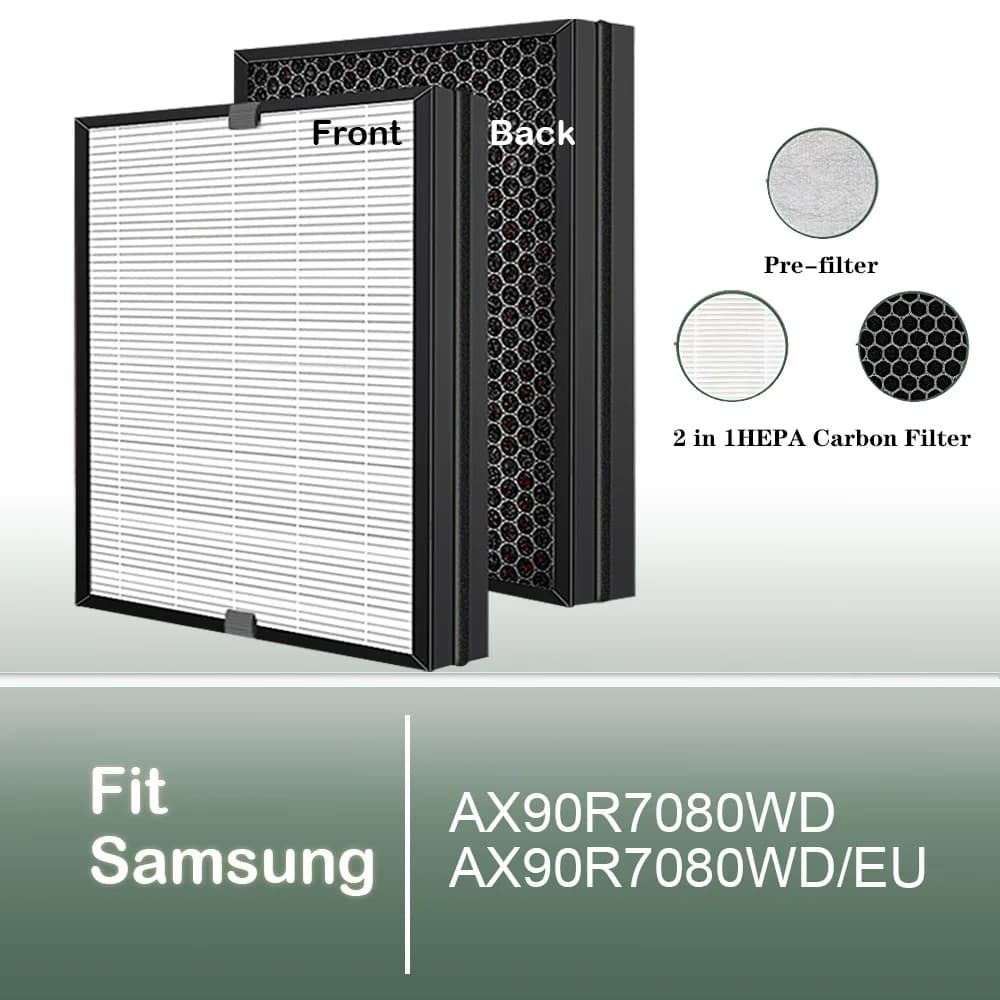 CFX-C100/EU Filtro al carbone HEPA 2 IN 1 di ricambio per purificatore d'aria Samsung AX90R7080WD AX90R7080WD/EU