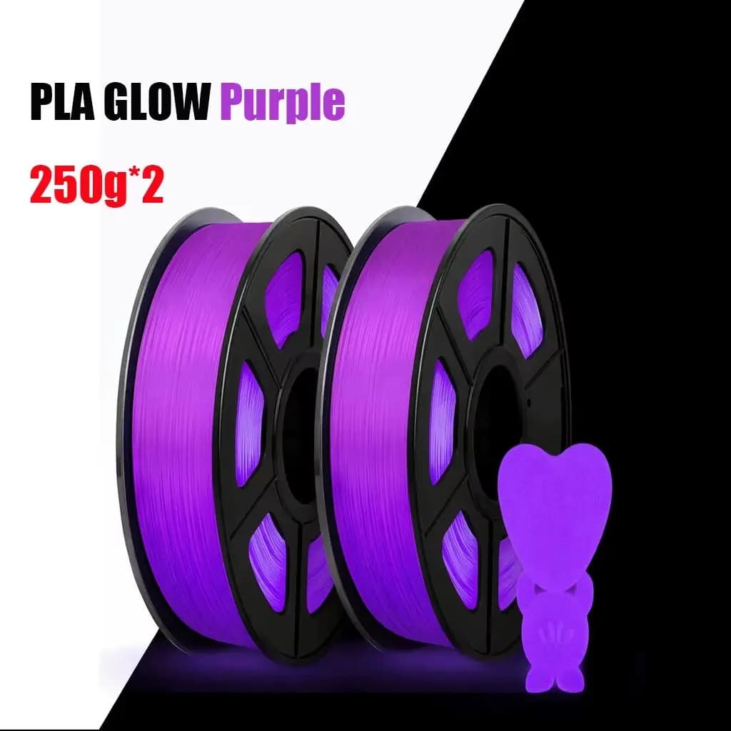 PLA Filament for 3D Printer Luminescent to the Hole, 1.75mm, 500g, Dimensional Accuracy +/- 0.03, 500G Coil, Purple