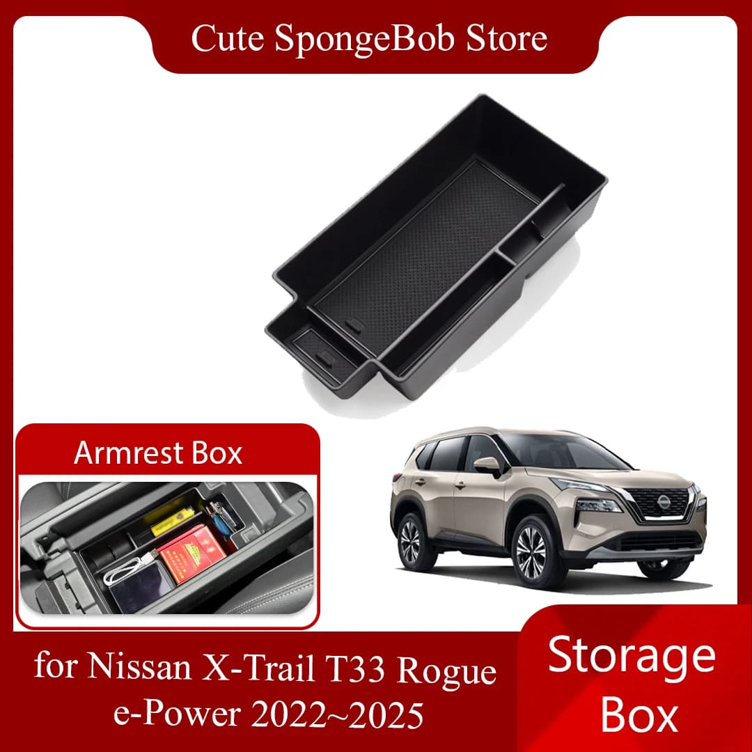 Scatola portaoggetti per auto per Nissan X-Trail Rogue e-Power T33 2022 ~ 2025 Bracciolo Console centrale Articoli vari Organizer Vassoio Scaffale Accessori