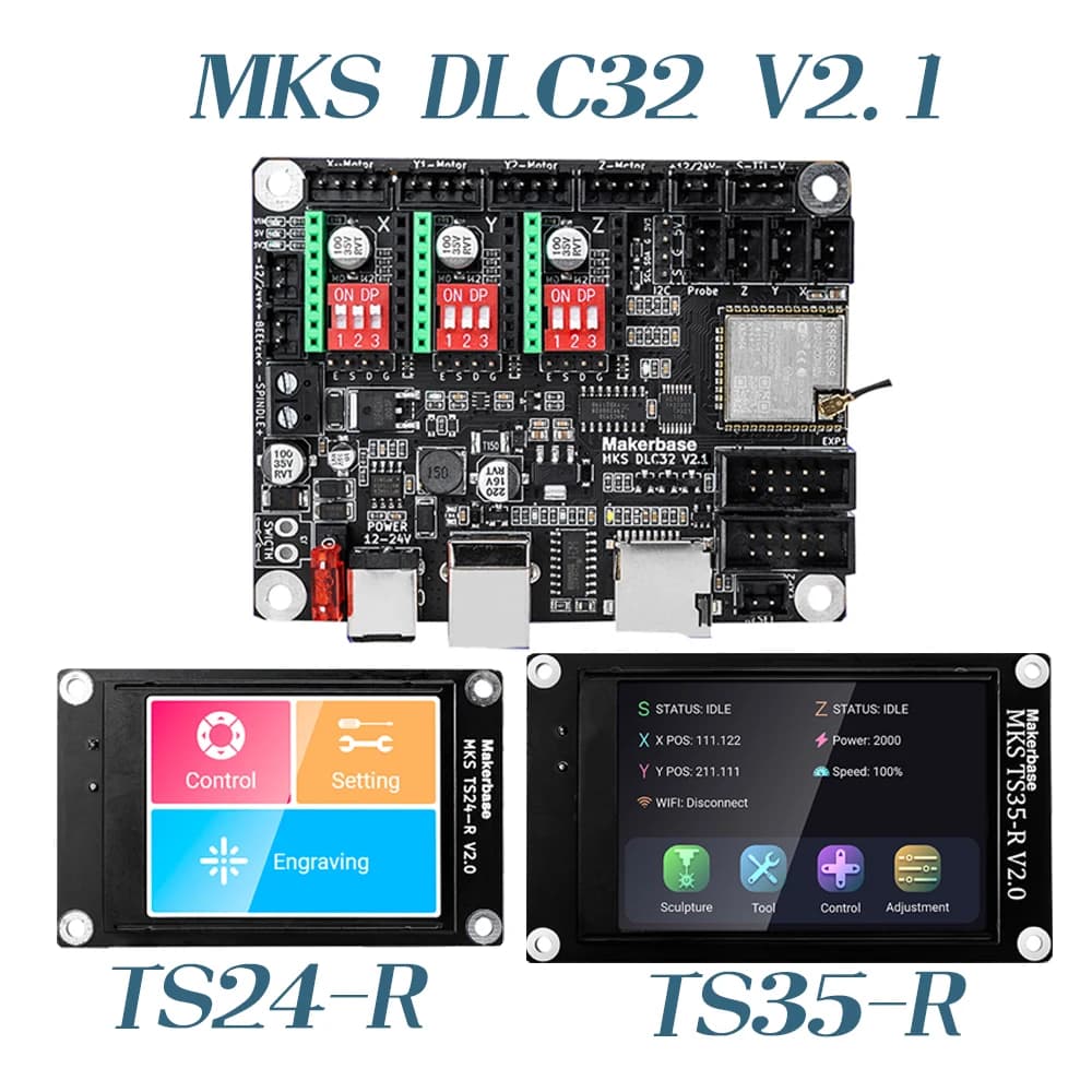 Motherboard Laser Engraving Machine Makerbase MKS DLC32 V2.1 Control Card 32 bit Wifi TS24/TS35-R 80W laser module support