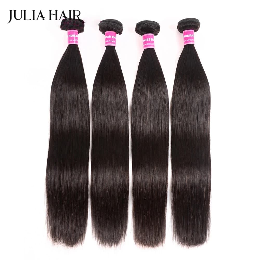 Ali Julia Male Straight Hair Band 8 Inch to 30 Inch Offers 1/3/4 Packs Human Hair Fabric Extensions 100% Remy