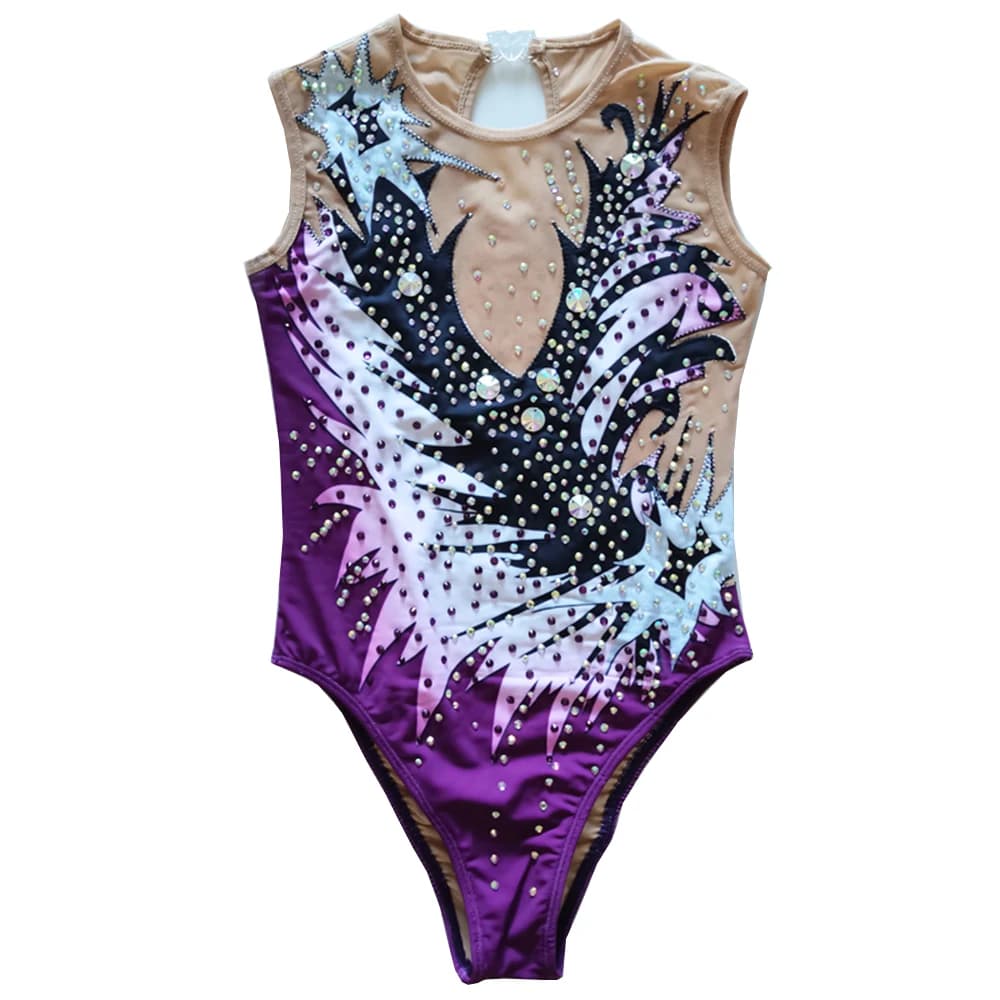 LIUHUO Competition swimsuit for synchronized swimming Professional swimsuit custom purple BD991