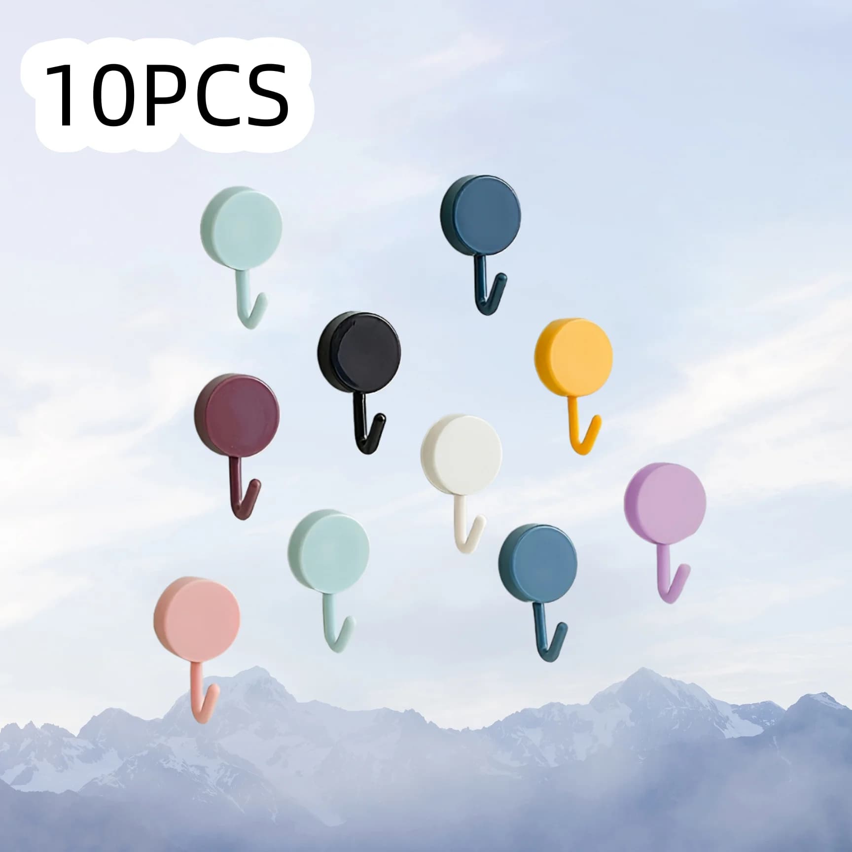 Mini ganci adesivi da 10 pezzi: grucce multiuso in colori misti, piccoli ganci salvaspazio per l'organizzazione di casa e ufficio