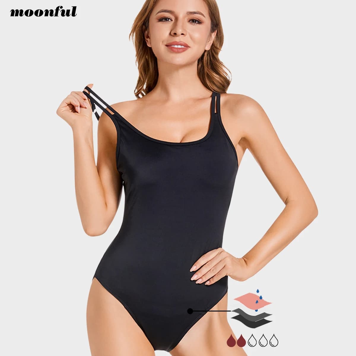 Costume da bagno mestruale per donna Costume da bagno mestruale Costume intero da bagno mestruale Mutandine mestruali Costume da bagno periodo impermeabile
