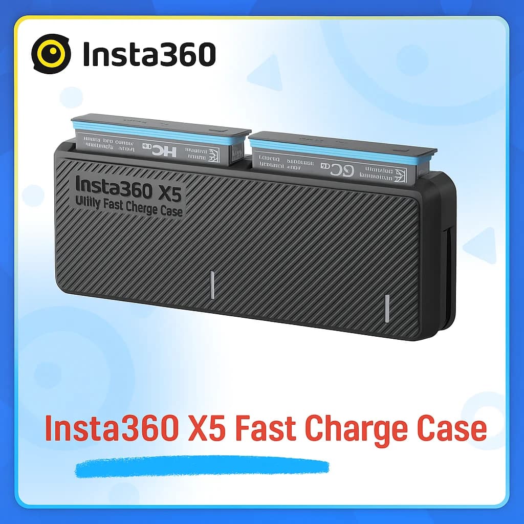 Per custodia di ricarica rapida Utility Insta360 X5 | Hub caricabatteria portatile con custodia per 3 batterie e 3 schede SD