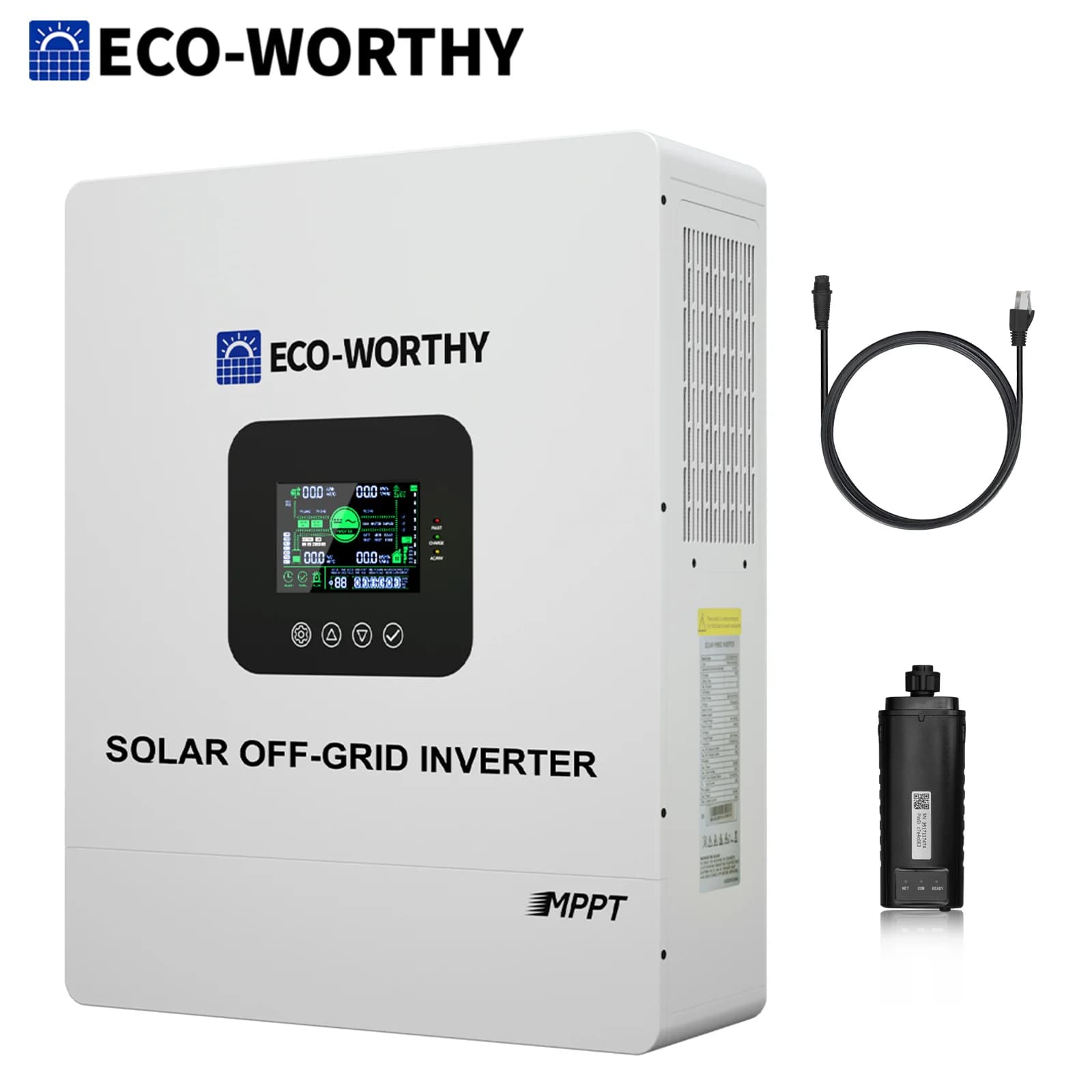 ECO-WORTHY UL1741 Inverter Solare 5000W 48V, da 48V CC a 120V CA, con Regolatore di Carica Solare MPPT 100A Integrato