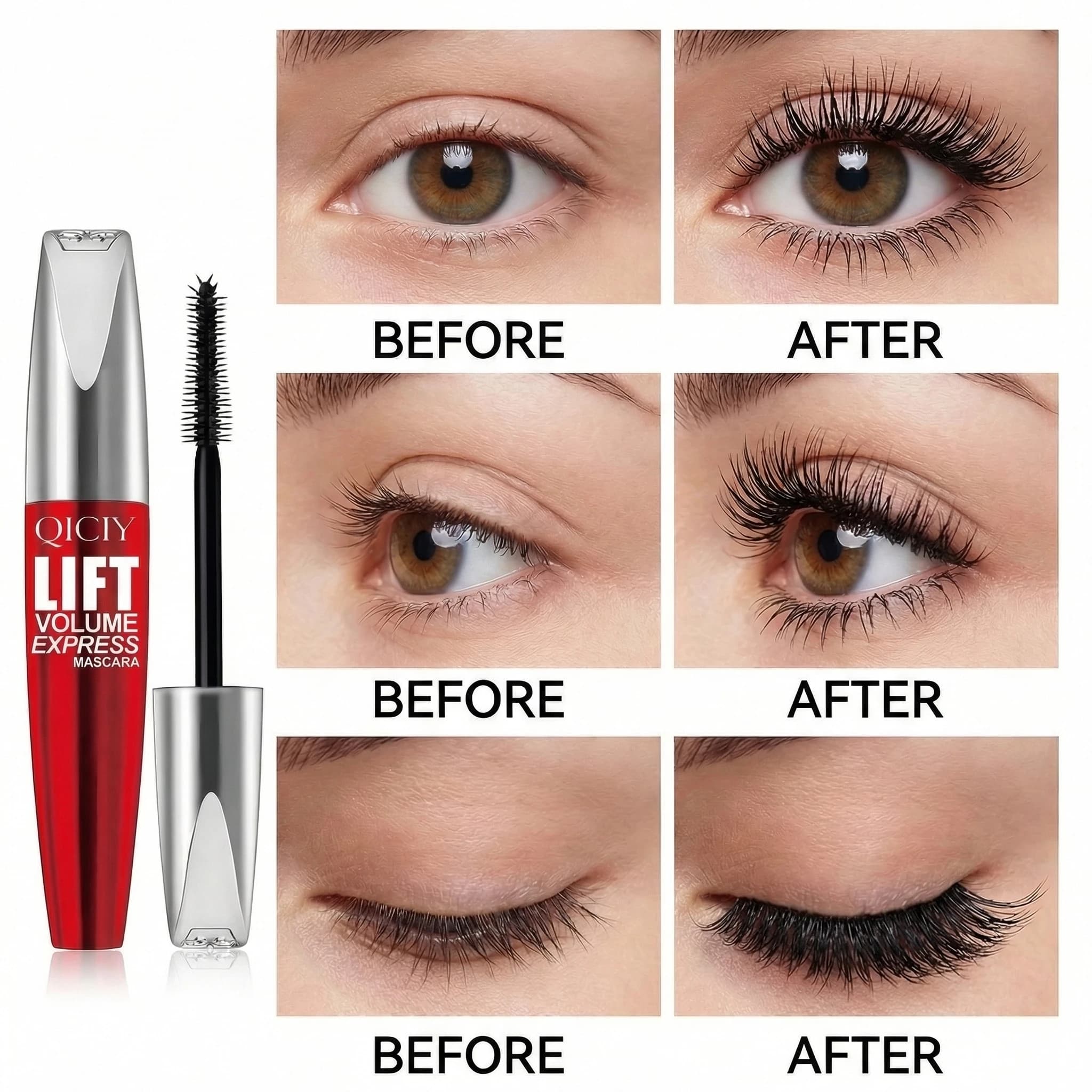 4D Volumizing Black Mascara, Non-Clumping Formula Creates Lengthened & Full Lashes, Fashion Daily Eye Makeup