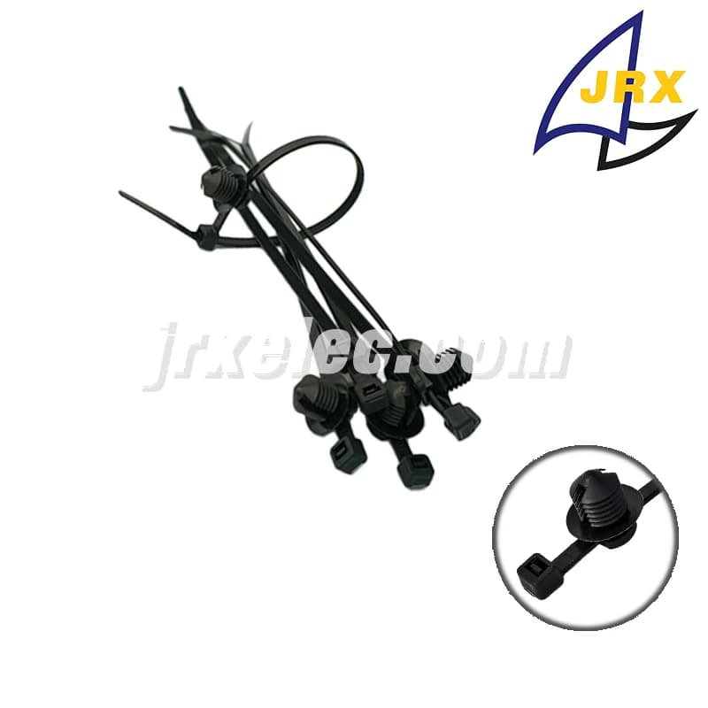 111-85810 Fascetta per cavi in nylon Nero Foro di montaggio da 200 mm Fascetta per cavi con cerniera Automotive 11185810