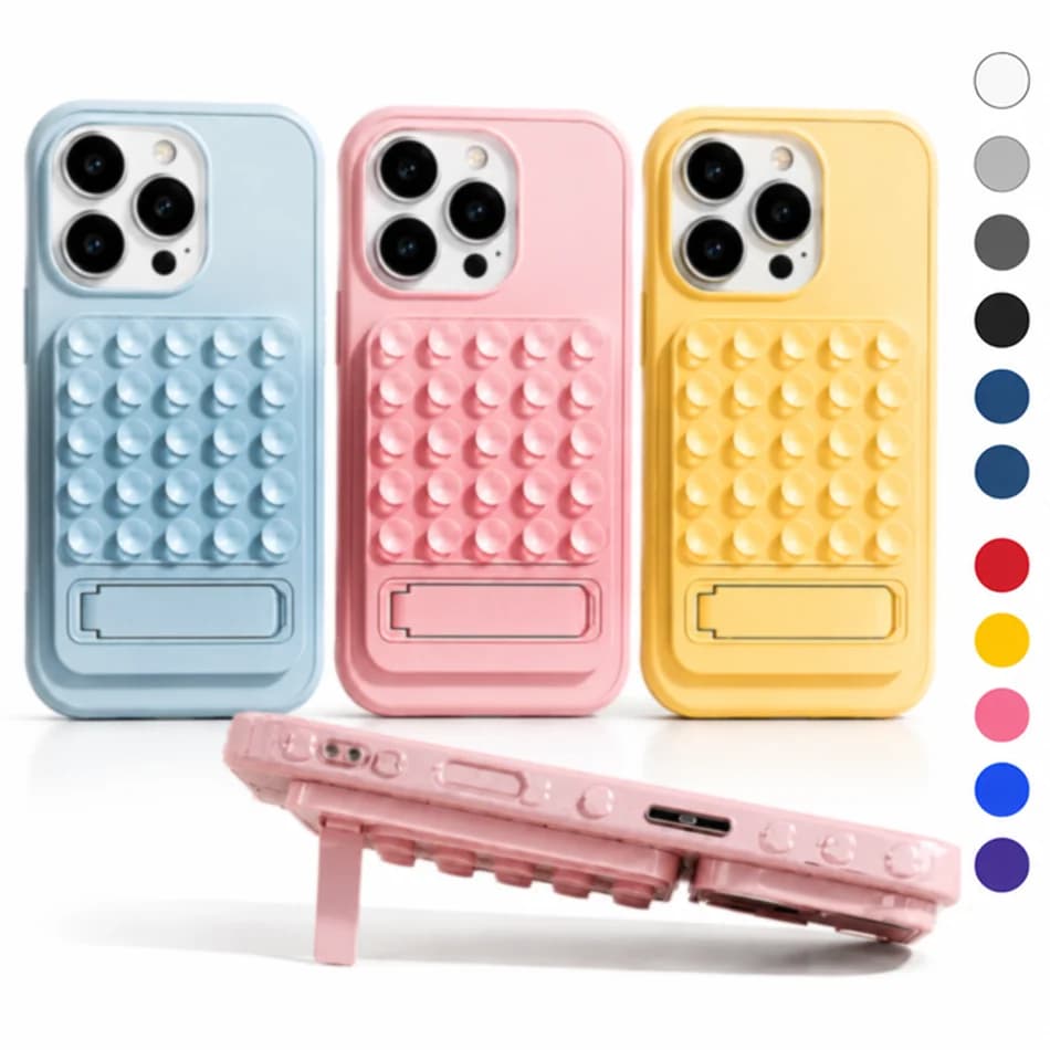 Silicone Suction Phone Holder Foldable Phone Stand Suction Cup Mat Anti-Slip Phone Mount Grip for Smartphones Wall Shower Video