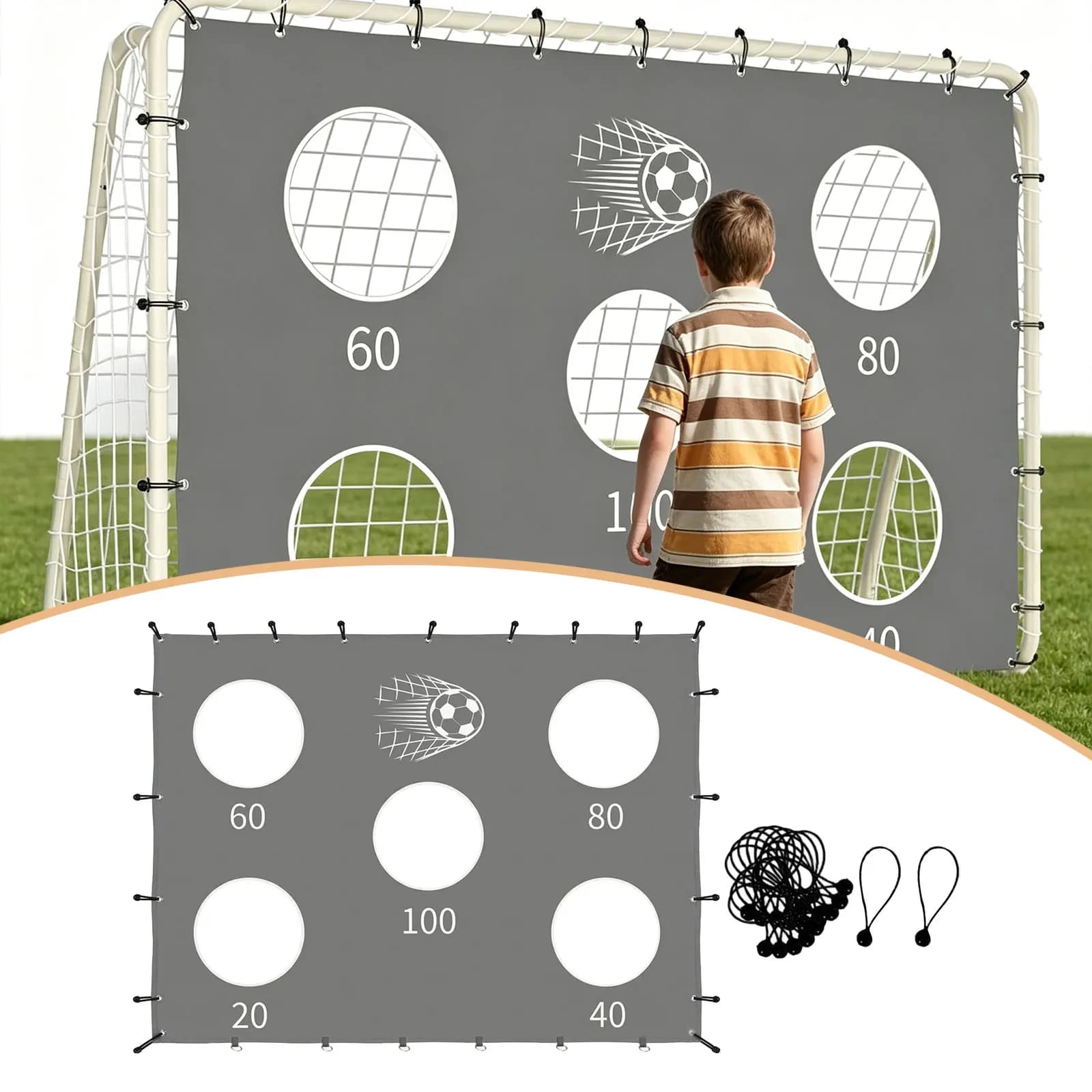 Telo Bersaglio Leggero per Calcio, Telo di Punteggio per Parco, Giardino, Campo, Attrezzatura per Allenamento di Tiro a Porta