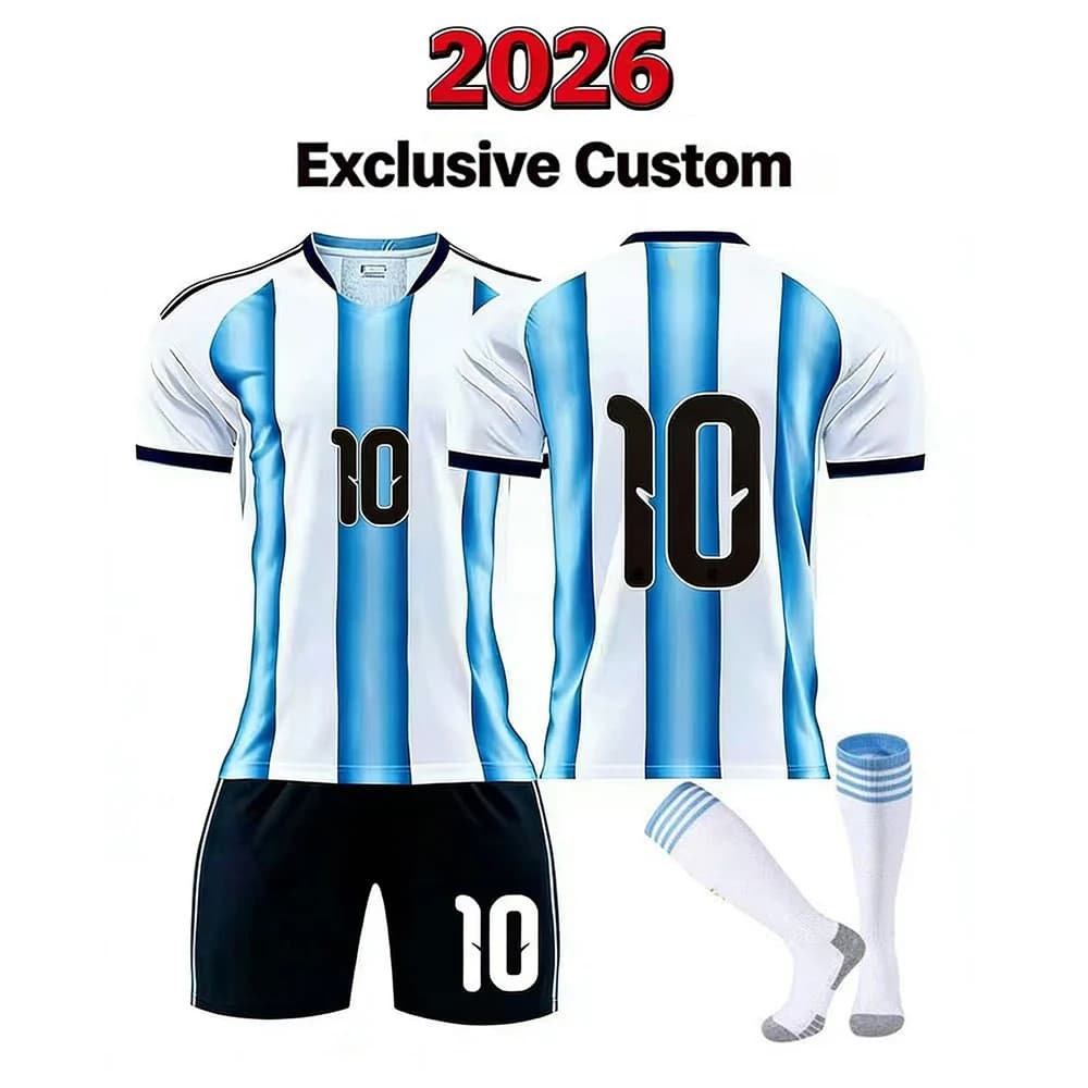 Maglia da Calcio Argentina 2026 Personalizzabile Kit Calcio Traspirante Maglietta da Calcio