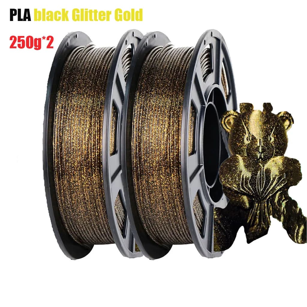 3D Galaxy Glitter 1.75mm Black Glitter Gold PLA 250g/500g Coil for 3D Printing