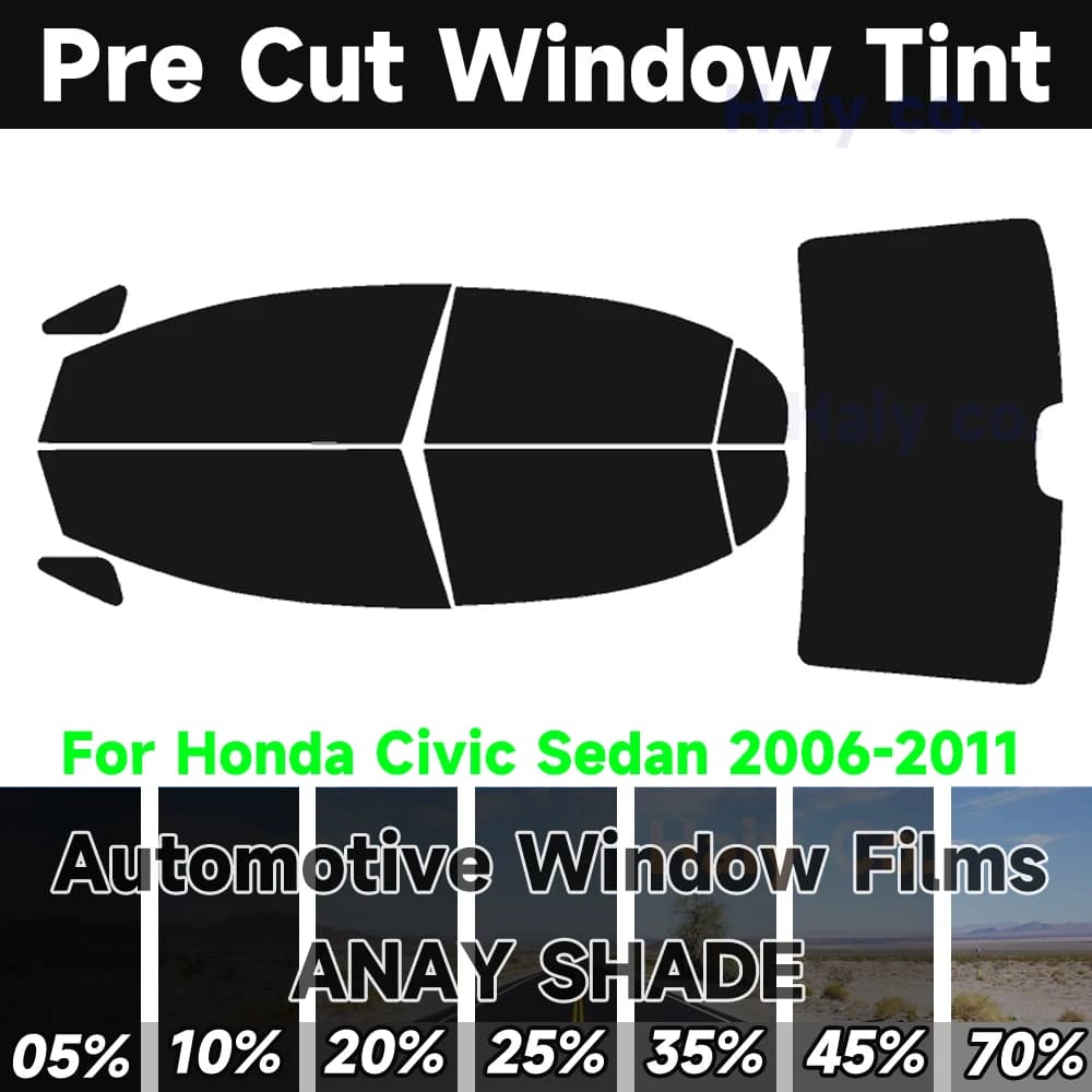 PreCut Finestra Tinta Auto Per Honda Civic Berlina 2006-2011 Sole UV Blocco di Calore e Abbagliamento 2 Strati Finestra Pellicole Della Protezione Ombra Auto adesivo