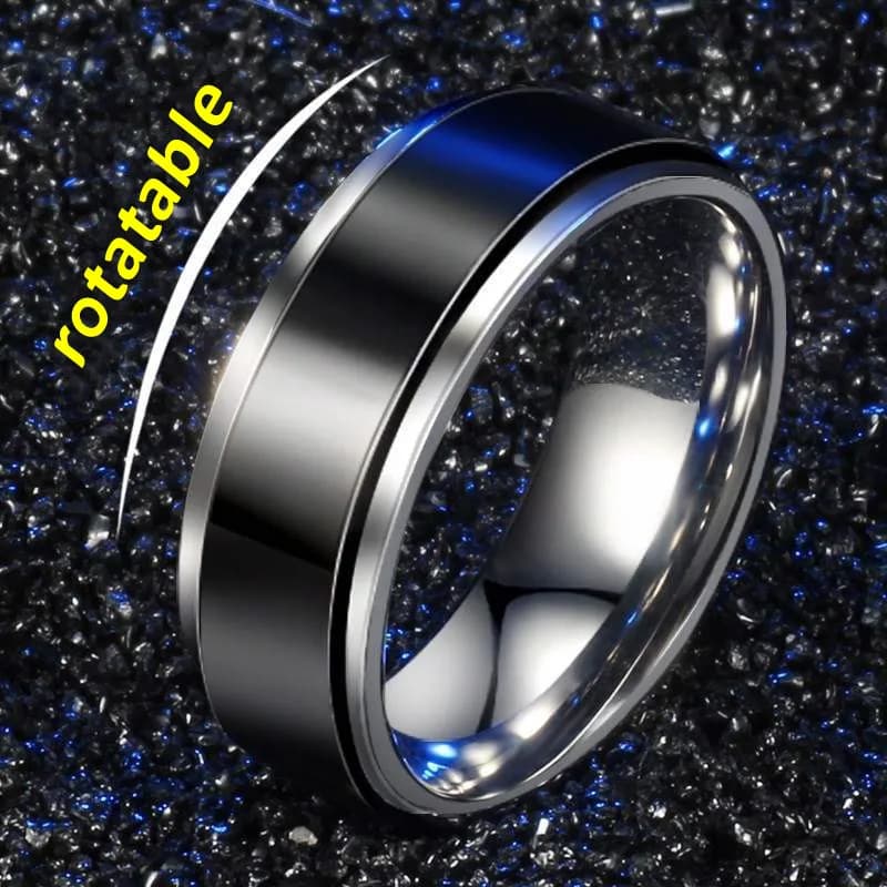 Anelli per fedi nuziali per ansia rotante in acciaio inossidabile per coppie Fidget Spinner in metallo Anello per articolazione antistress Anillo Antiestres