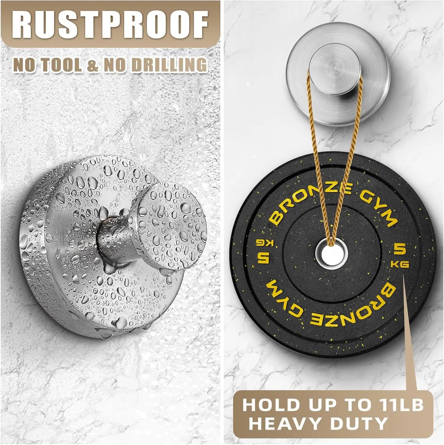 Suction Cup Hooks for Shower No-Drill Bathroom Hooks for Towels, Robes, Loofah Mountable on Bathroom Walls, Kitchen, Glass, Mirrors, Tile and Smooth,Non-Porous Surfaces