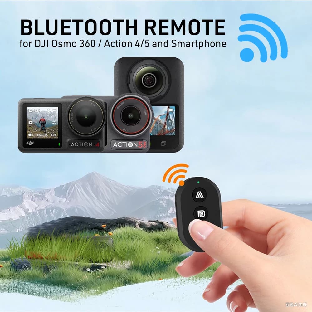 NUOVO Telecomando Wireless Bluetooth OSMO 360 con Cinturino da Polso, Funzione Zoom e Attivazione con un Tasto per Fotocamera DJI Osmo 360/Action 5/4