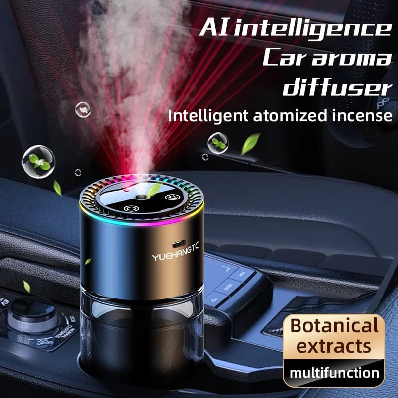 The auto spray auto aromatherapy machine deodorises the scent of the car with aromatherapy for cars with fragrance for start and stop the car