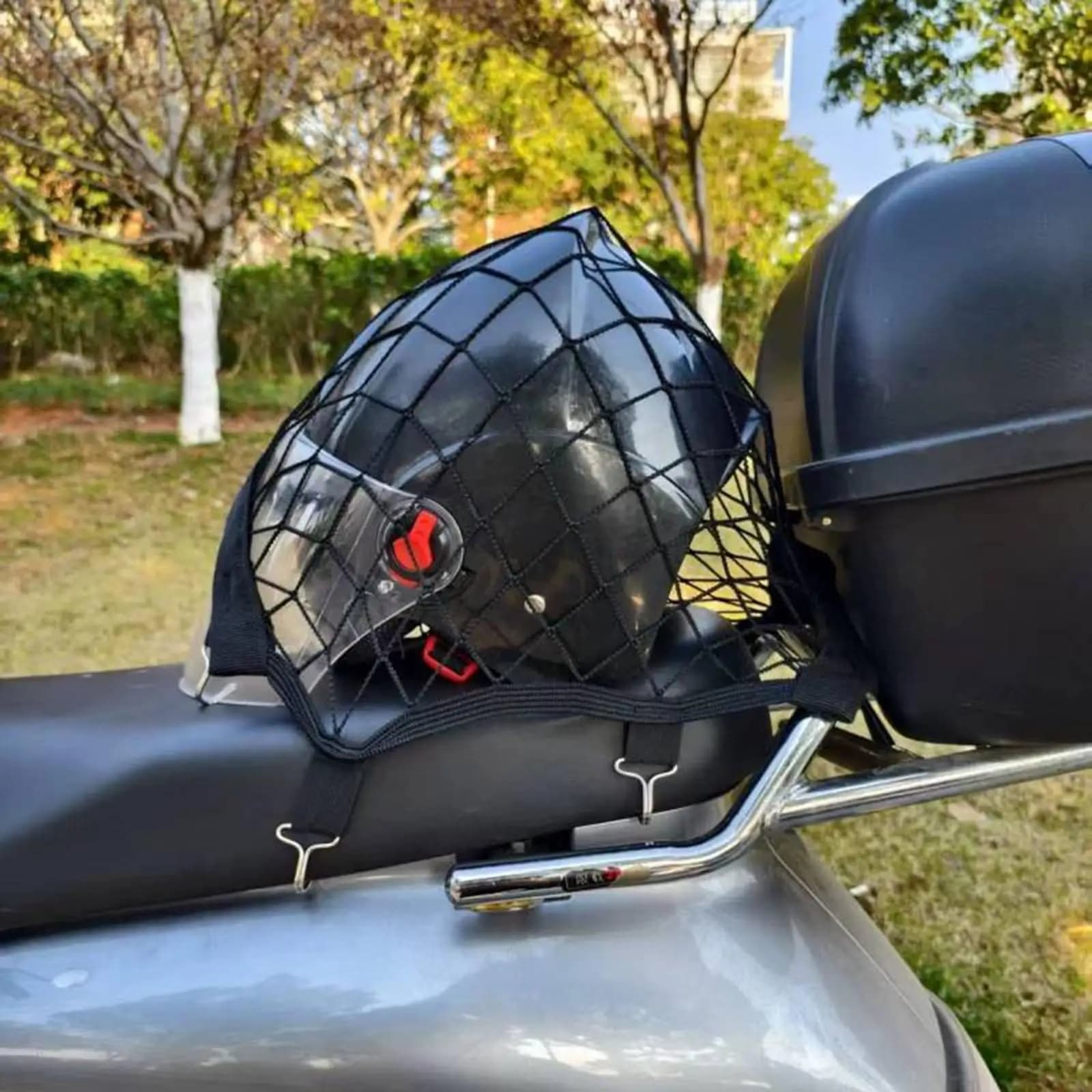 Universal Motorcycle Cargo Net Elastic Luggage Mesh Nets for Securing Baggage and Covers on Motorbike BikeTouring Camping