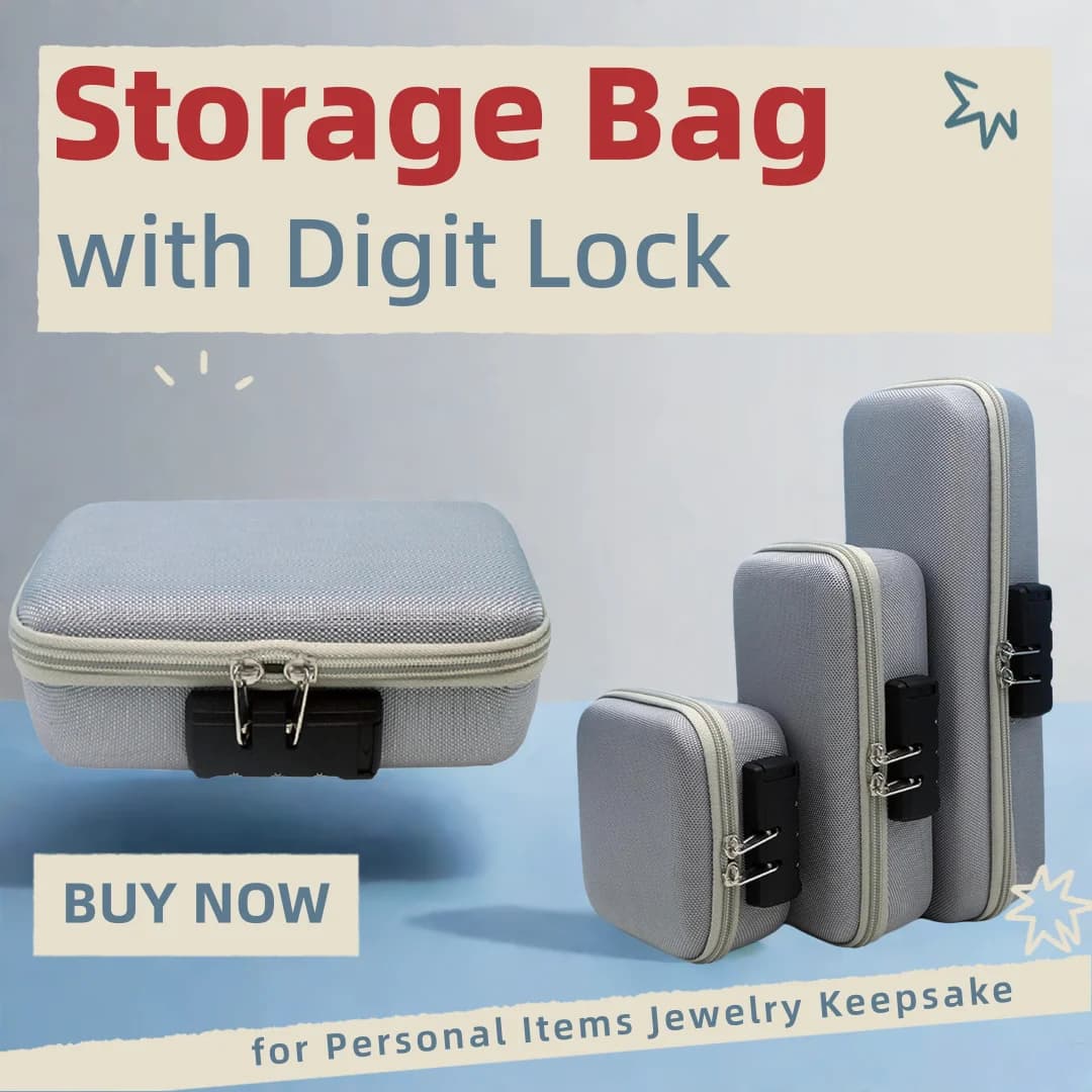 Borsa portaoggetti con serratura a cifre Pratica custodia organizer multiuso compatta e facile da usare Scatola con serratura per dormitorio domestico per interni ed esterni