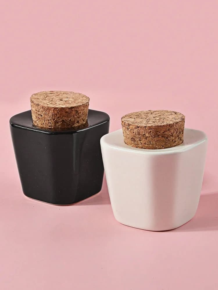 Ceramic Nail Brush Cleaner Cup with Cork Lid Portable Acrylic Gel Pen Washing Container for Nail Art Salon & Home Manicure Tools
