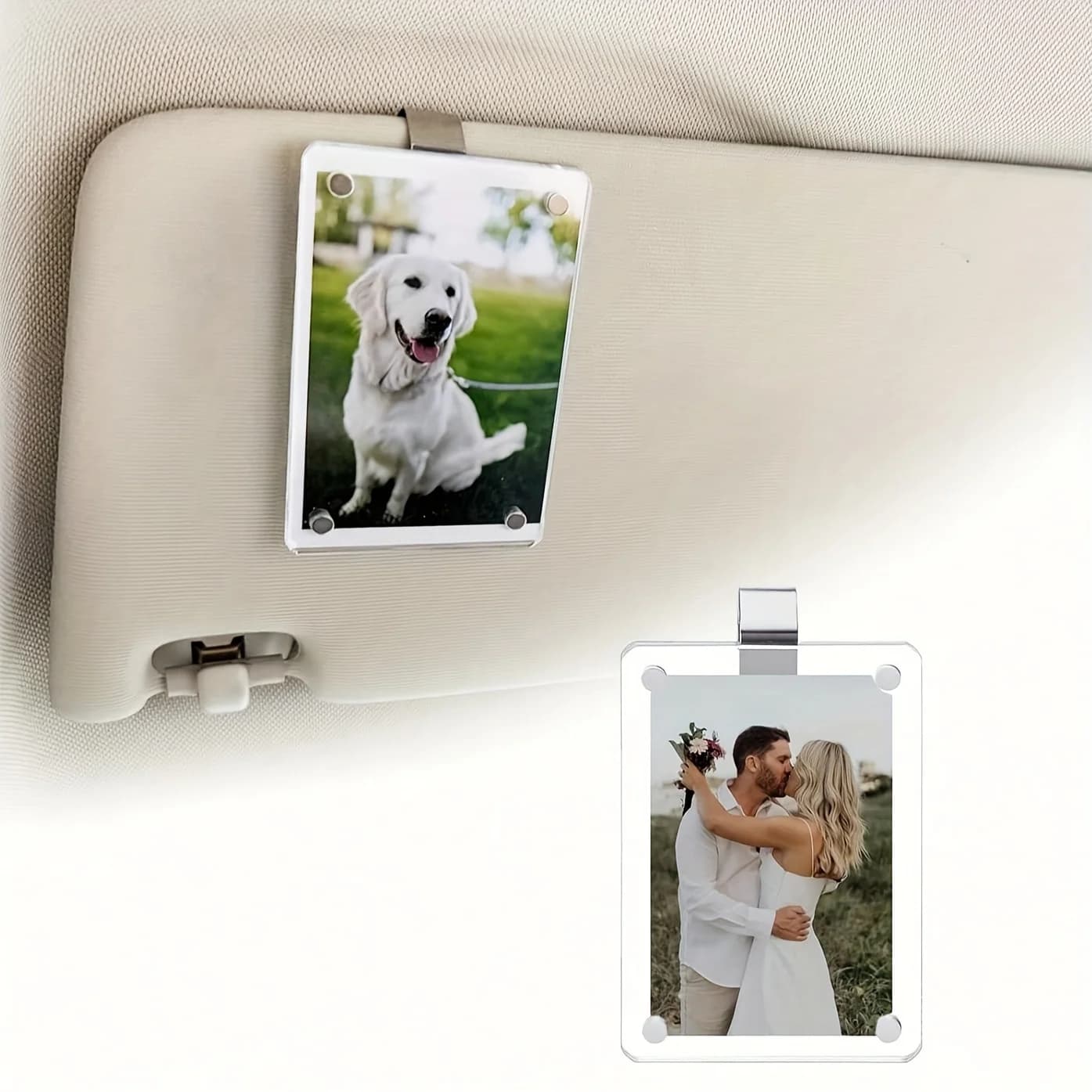2 Pack Acrylic Magnetic Photo Frames for Fridge,Double Sided Clear Mini Picture Frames,Perfect for Fujifilm Instax Mini & Polaroid Film,Refrigerator Magnet Photo Holders for Home Office
