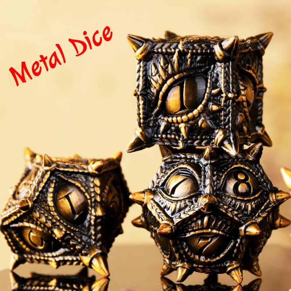 Set di dadi Dnd poliedrici in metallo Set di dadi DND in metallo in lega di zinco con scatola D dadi da gioco D20 in metallo per set di dadi Dungeons and Dragons