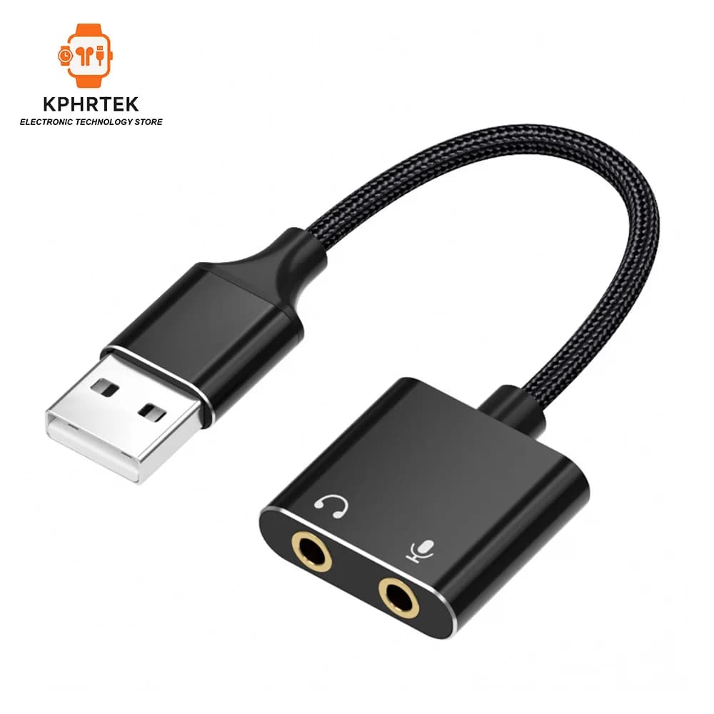 20 PC Scheda audio personalizzata con cavo USB plug-and-play esterno Scheda audio senza driver Microfono per cuffie Suono due in uno