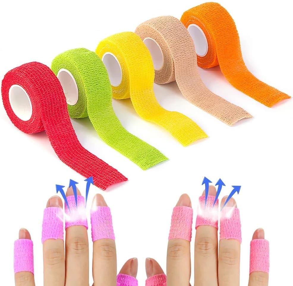 18 colori 1 pollici Bende avvolgenti coesive autoadesive Nastro di primo soccorso Nastro autoadesivo elastico Involucro veterinario per gatto, cane
