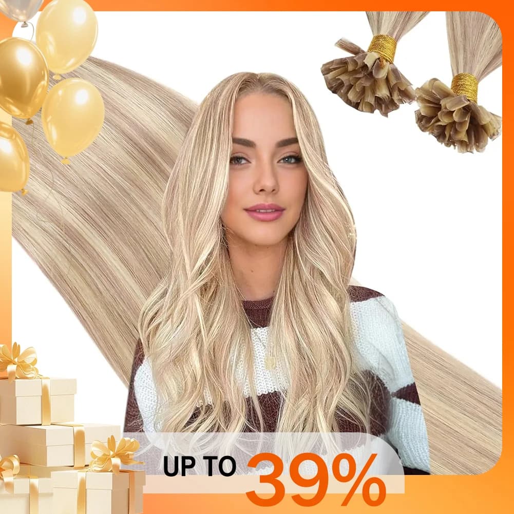 Ugeat Remy U Tip Estensione dei capelli in capelli umani 1 g/s Nail U Tip Hair 14-24 "Estensioni dei capelli pre incollate 50g/100g Capelli con punta di cheratina