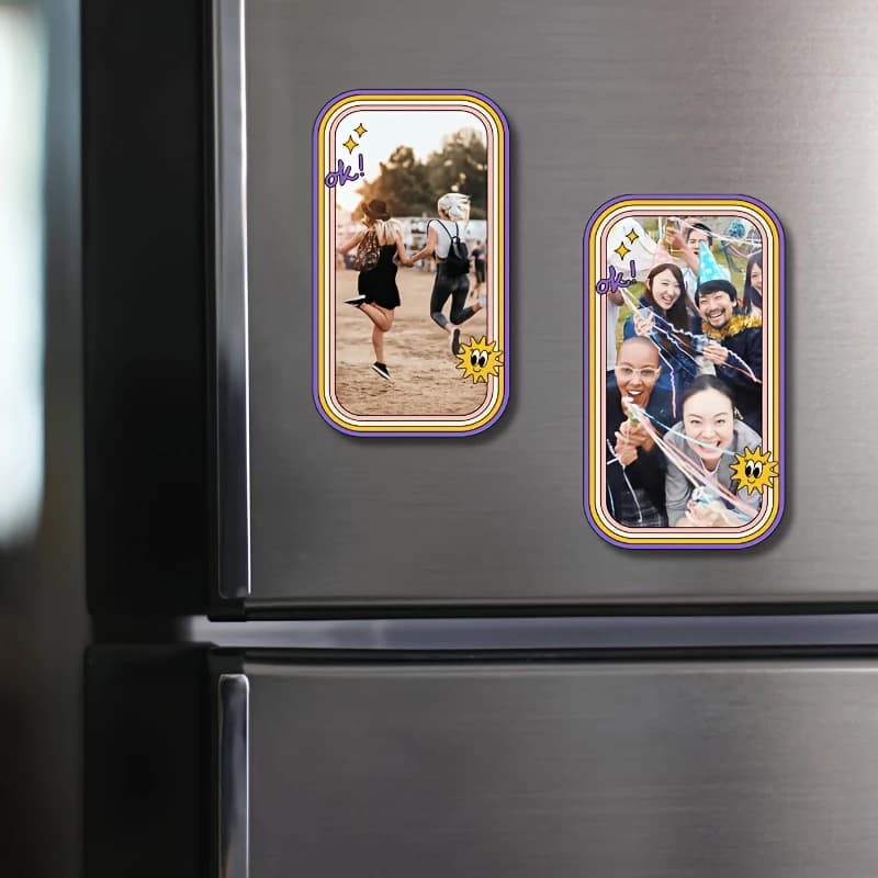 Custom Rectangular Photo Magnet Set Full Color Print Durable Magnetic Tile Personalized Fridge Decor Stickers Gift