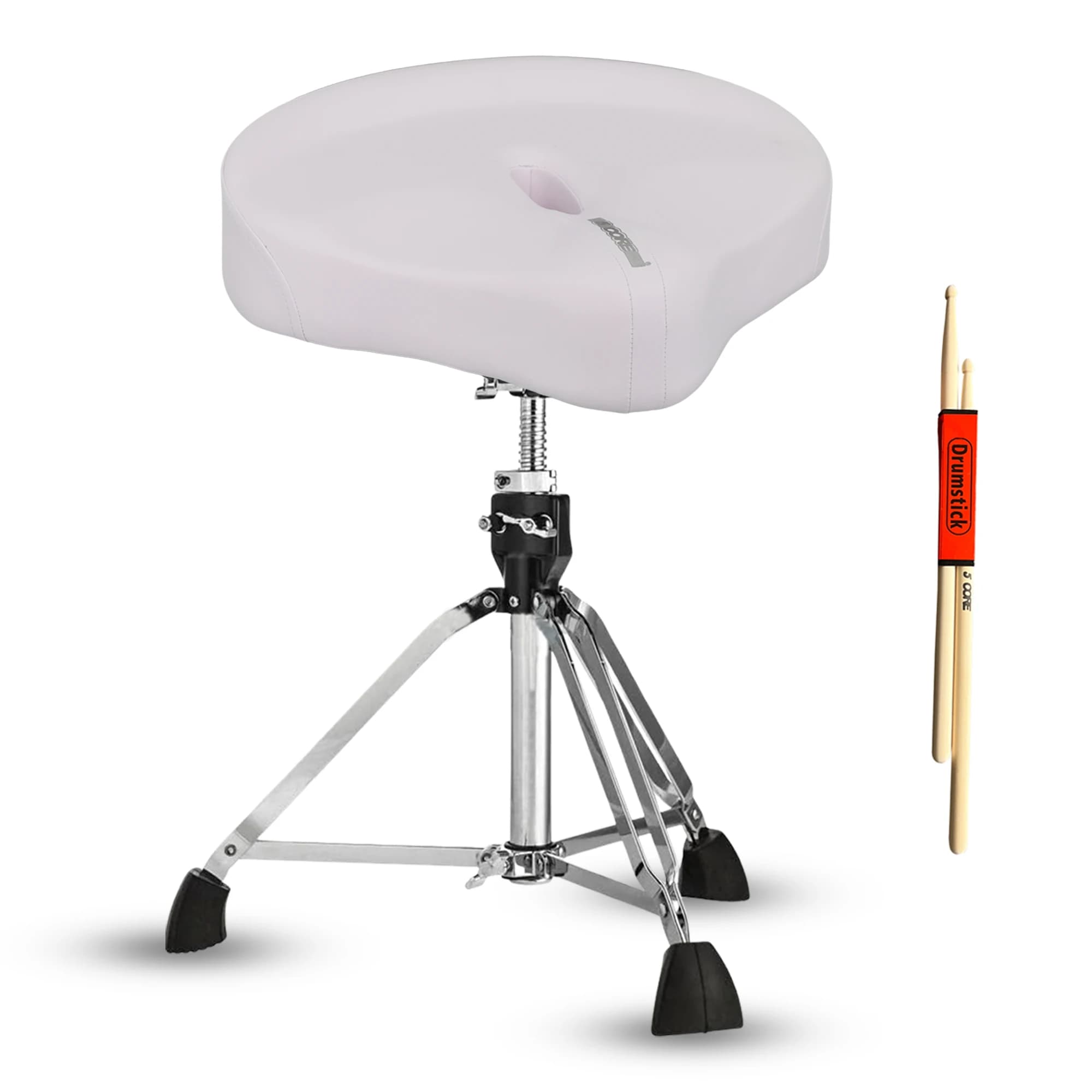 Sgabello per batteria a 5 braccioli con sedile imbottito da 4 pollici, regolabile 25,5 pollici, rotazione a 360° ° Sgabello Girevole per Chitarra Resistente