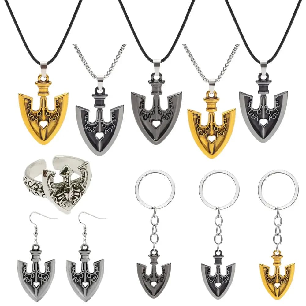 Anime JOJO BIZARRE ADVENTURE Necklace Kujo Jotaro Arrow Metal Pendant Chain Choker Necklaces Jewelry Charm Halloween Gifts