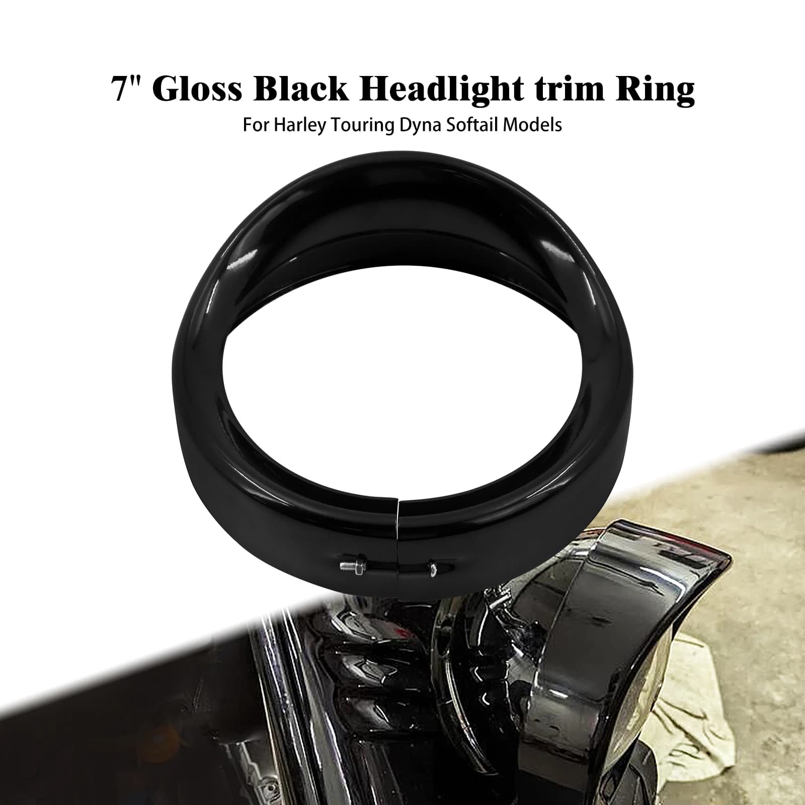 7 inch lighthouse cover ring for motorcycle, suitable for Harley Touring FLHR Dyna FLD Softail FLS Road King
