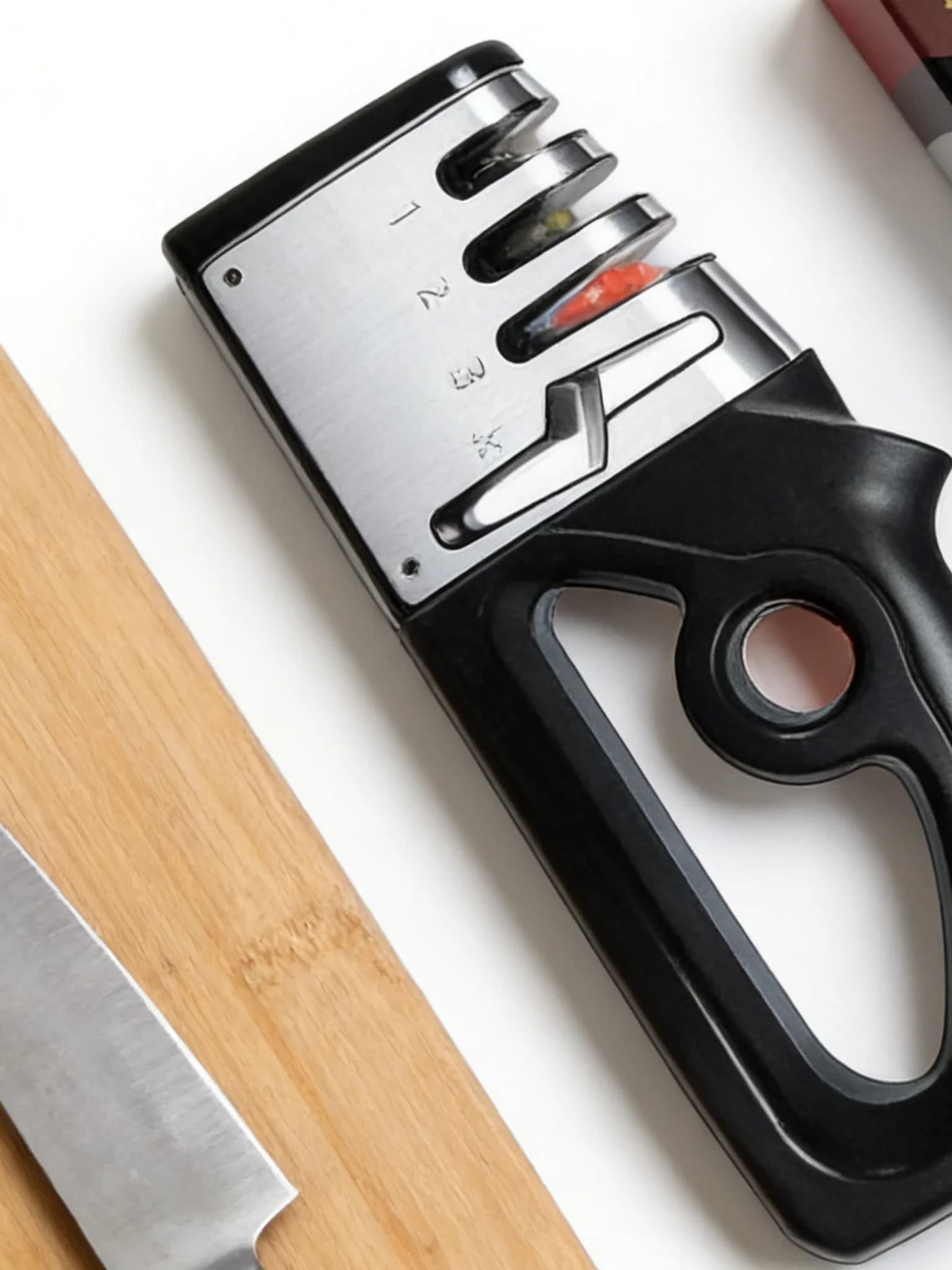 Affilacoltelli 4-in-1 per Uso Domestico, Gadget da Cucina Rapido, per Regolare gli Angoli, per Coltelli ed Elettrodomestici