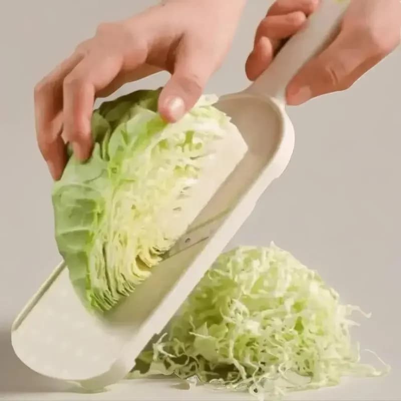 1PC Multifunctional Handheld Vegetable Shredder Slicer with Cleaning Brush, Stainless Steel Blade Mandoline Cutter for Cabbage, Carrot, Cucumber, Radish, Easy Clean Kitchen Gadget for Coleslaw, Salads & Home Cooking