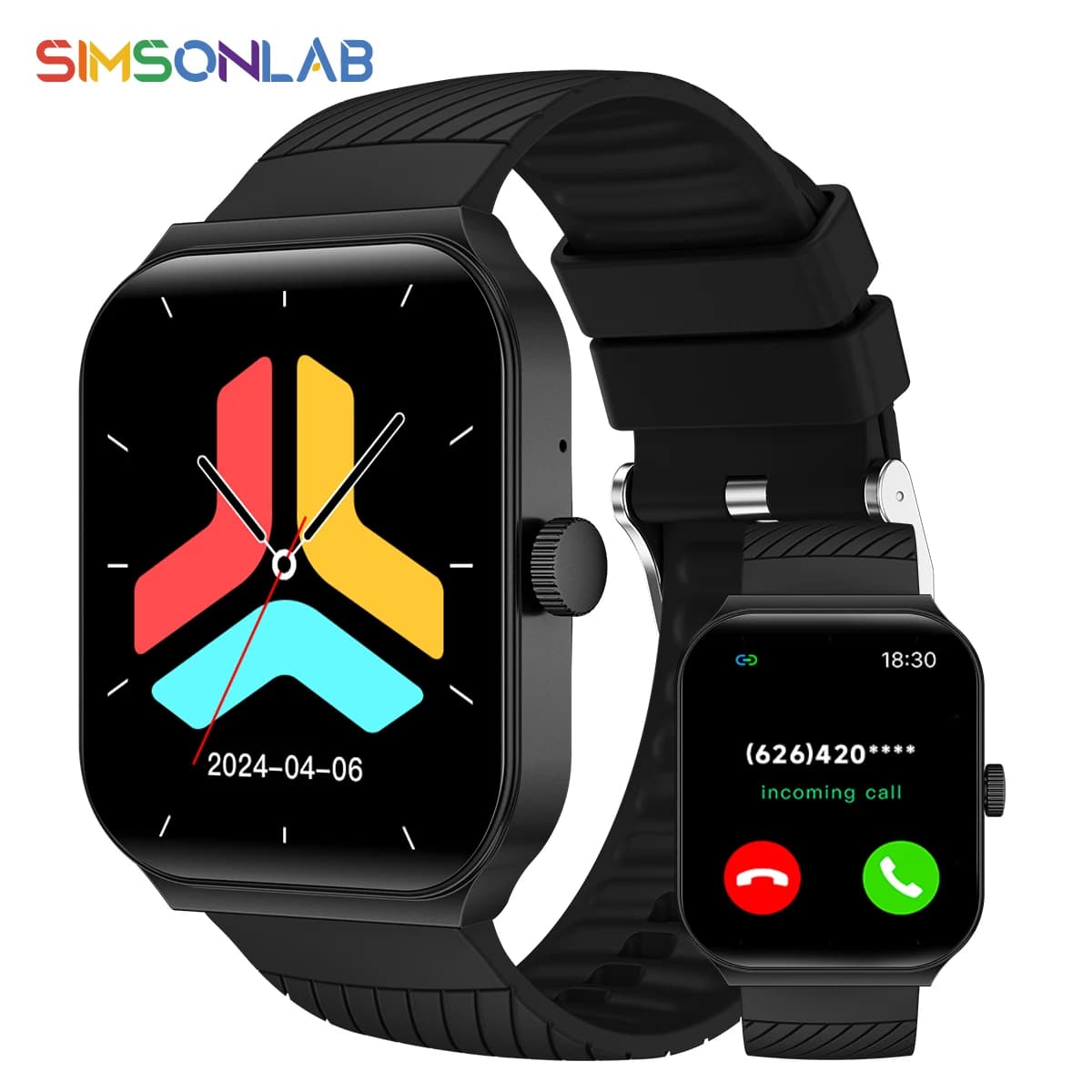 Smartwatch con Schermo HD da 1,83 Pollici, Chiamate Bluetooth, Impermeabile, Monitoraggio Pressione Sanguigna e Sonno, Compatibile Android e iOS