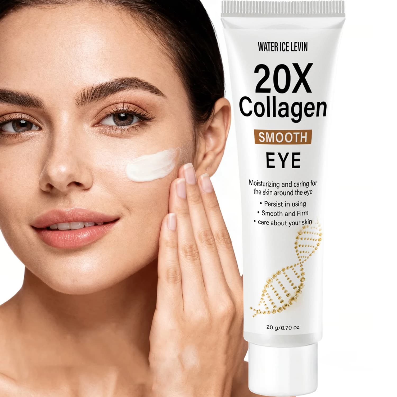 Water Ice Levin Collagen Eye Cream Caffeine Vitamin C Hyaluronic Acid Moisturizing Firming Eye Care Cream 20g