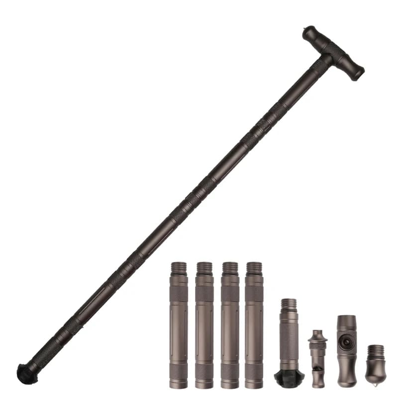 Portable folding outdoor hiking stick, walking rod, hiking stick for camping poles