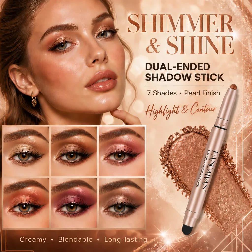 HANDAIYAN Stick Double Toe Shade Shiny Diamond Shimmer Contouring and Long-Term Dispensing Pearl Effect