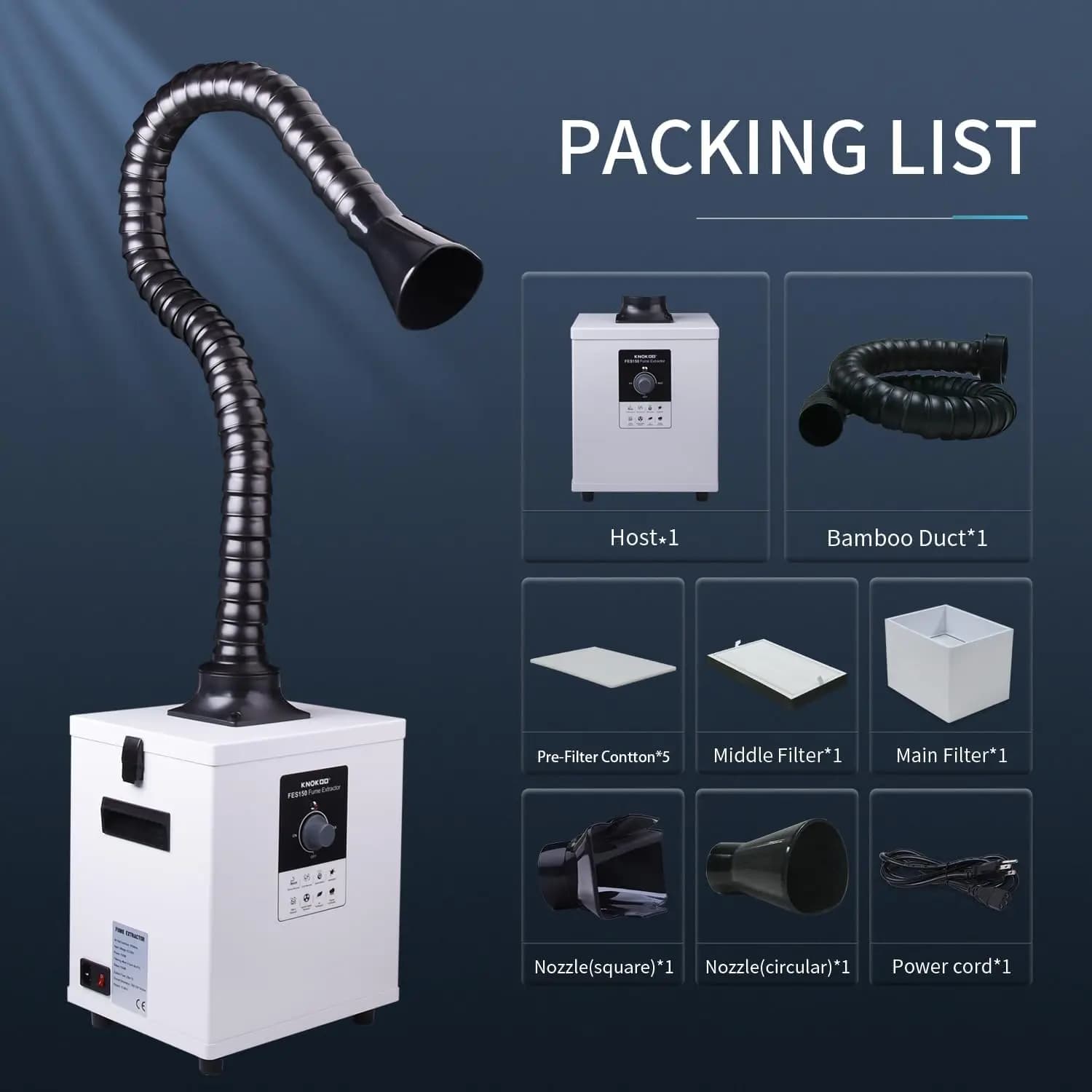 Purificatori d'aria Collettore di fumo Estrattore di fumi di saldatura 150W FES150 DTF Purificatore assorbitore per incisione laser, salone di unghie