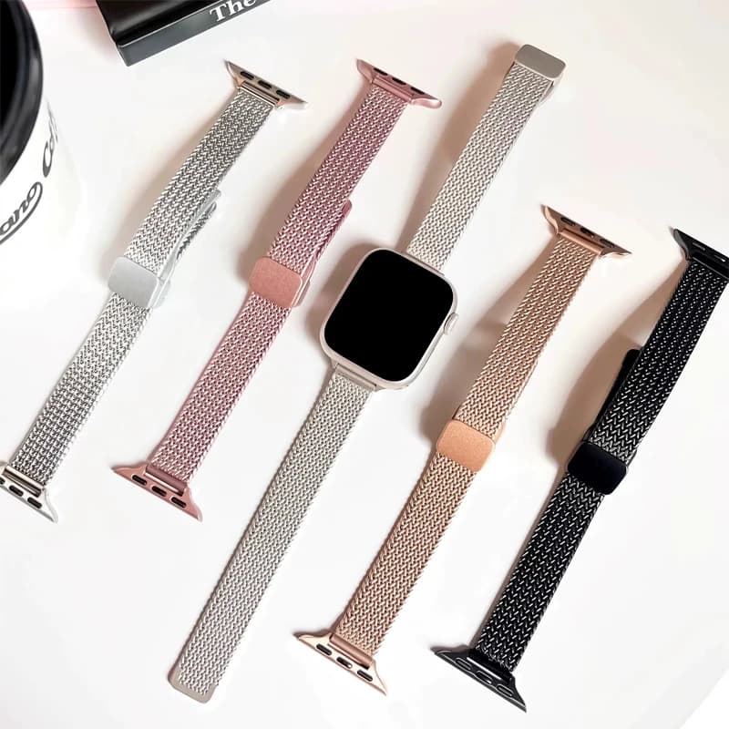 Per Apple Watch cinturino magnetico 44mm 40mm 45mm 41mm 46mm 42mm 38 49mm braccialetto in metallo iWatch serie 10 Ultra 9 8 7 6 5 4 3 SE band