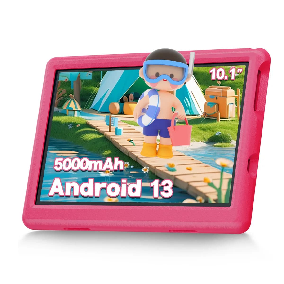 KT1006 Tablet per bambini da 10,1 pollici 6 GB di RAM + 64 GB di ROM + 128 GB SD Espandi 5000 mAh HD Doppia fotocamera con controllo parentale Regalo per i bambini